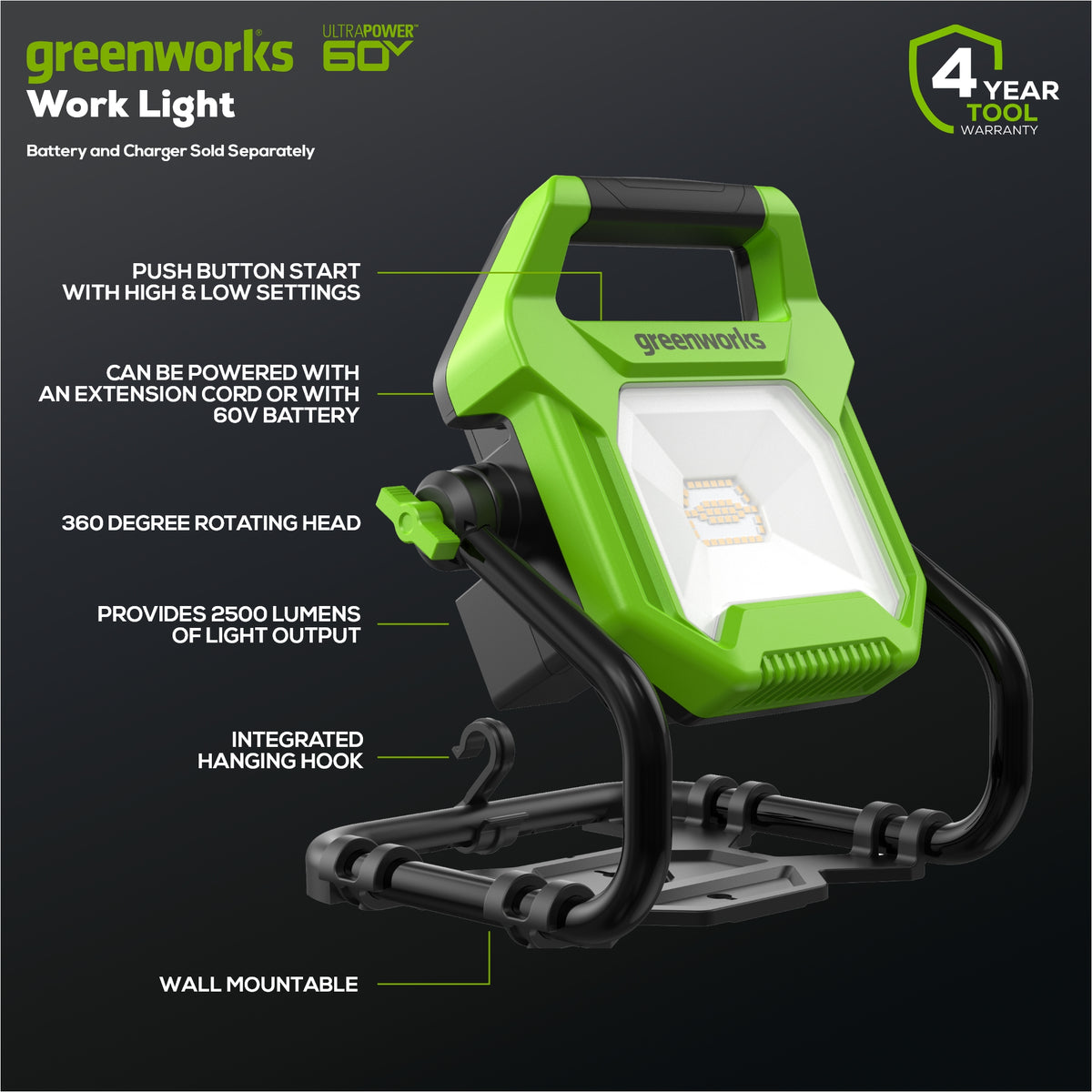 60 led worklight with flashlight rechargeable NSP-1260: Dual-Light Work Light with a wide New Design 60 LED Rechargeable