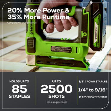 24V 3/8" Crown Stapler Narrow Nail Stapler (Tool Only)