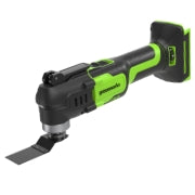 <h3>24V Cordless Battery Multi-Tool</h3><ul><li>(1) Plunge Cut Blade</li><li>(1) Scraper Blade</li><li>(1) Flush Cut Blade</li><li>(1) Sanding Plate</li><li>(9) Sanding Pads</li></ul>