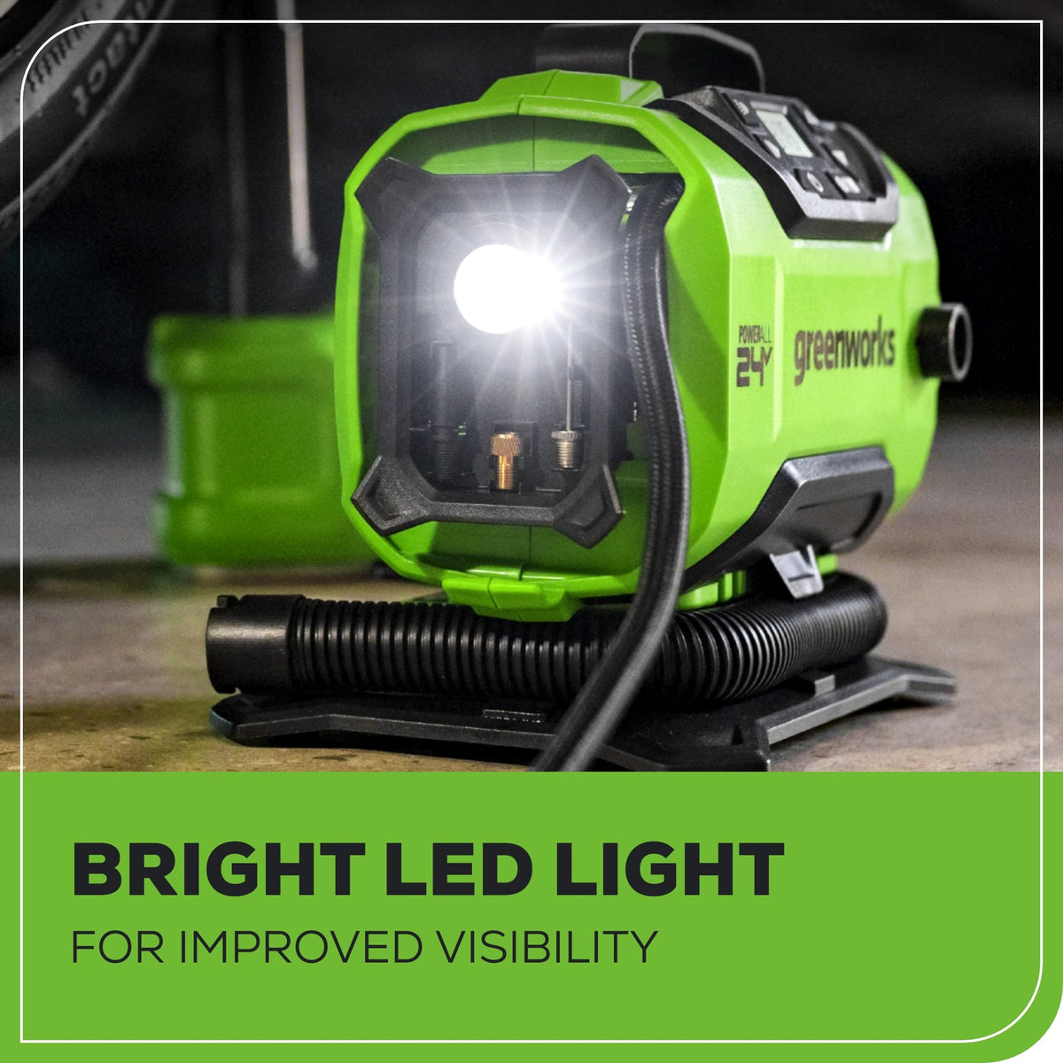 24V Cordless Battery Inflator (Tool Only) | Greenworks Tools