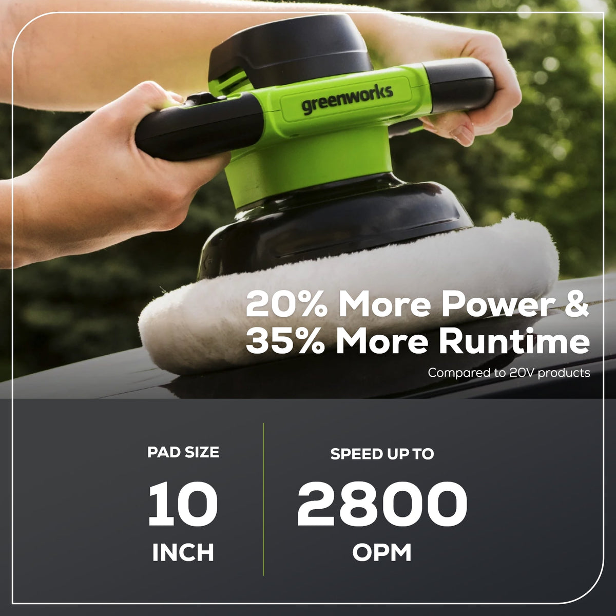 24V 10" Cordless Battery Buffer and Polisher: 2.0 Ah Battery and Charger