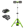 24V Cordless Battery Standing Light Kit: 2.0 Ah Battery and Charger