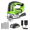 24V Cordless Battery Brushless Jig Saw: 2.0 Ah Battery and Charger