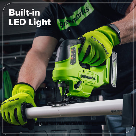 24V Cordless Battery Brushless Jig Saw w/ 1.5 Ah Battery & Charger