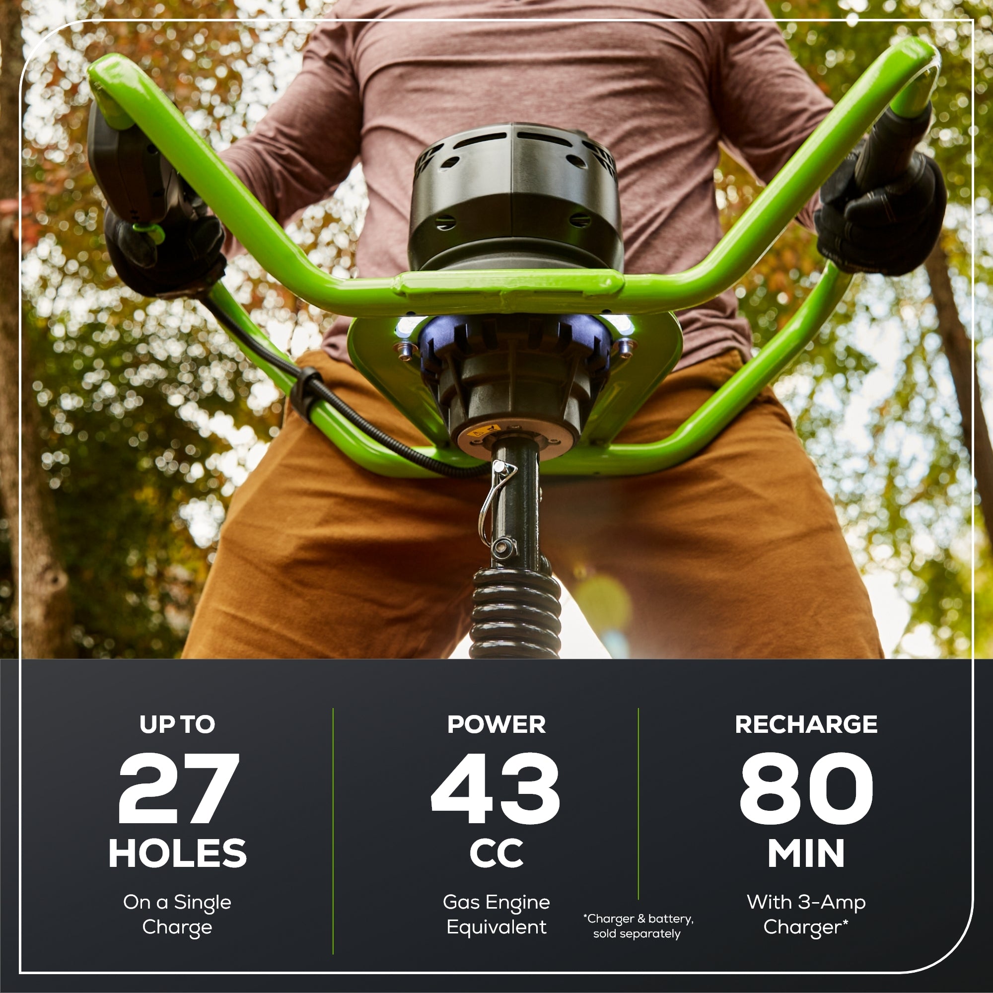 60V Cordless Battery Brushless Earth Auger / Post Hole Digger (Tool Only)