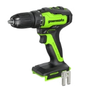 <h3>24V Brushless 1/2" 310 in/lbs Drill</h3><ul><li>(1) Greenworks Storage Bag</li><li>(1) Belt Clip</li><li>(1) Bit Set</li></ul>