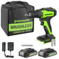 24V Brushless 1/2" 310 in/lbs Drill / Driver w/ (2) 2.0Ah Batteries and Charger