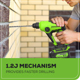 24V SDS 1.2J Brushless Rotary Hammer Drill w/ 4.0Ah Battery and Charger