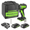 24V 1/4" 1950 in/lbs Brushless Impact Driver Kit: (2) 2.0 Ah Batteries, Charger, Bits and Tool Bag