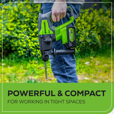 24V SDS-Plus 2J Brushless Rotary Hammer Drill w/ 4.0Ah USB Battery & Charger