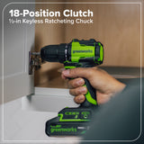 24V Cordless Battery 400 in-lbs Drill / Driver and 1950 in-lbs Impact Driver, Two(2) 2.0 Ah Batteries and 2A Charger