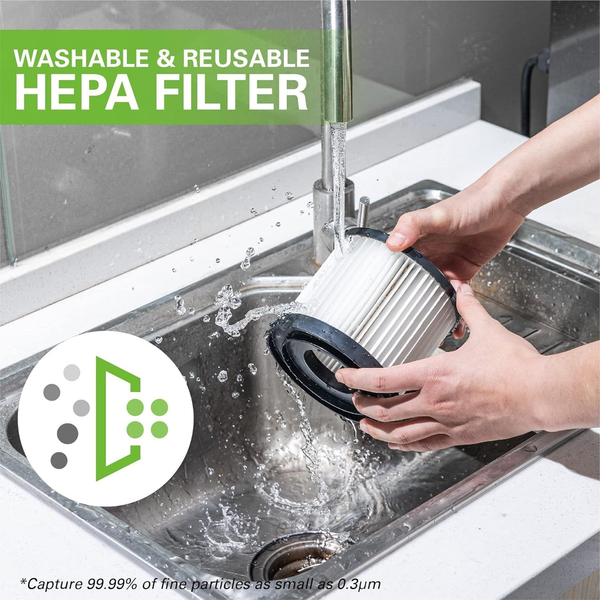 24V/40V 3-Gallon Cordless Battery Wet/Dry Shop Vacuum Replacement Filter