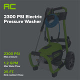 OPEN BOX 2300 PSI 1.2 GPM Cold Water Electric Pressure Washer