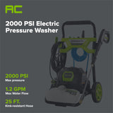 2000 PSI 1.2 GPM Cold Water Electric Pressure Washer