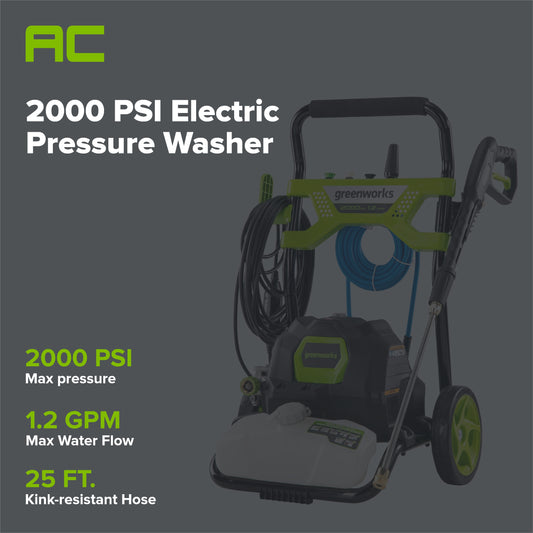 2000 PSI 1.2 GPM Cold Water Electric Pressure Washer