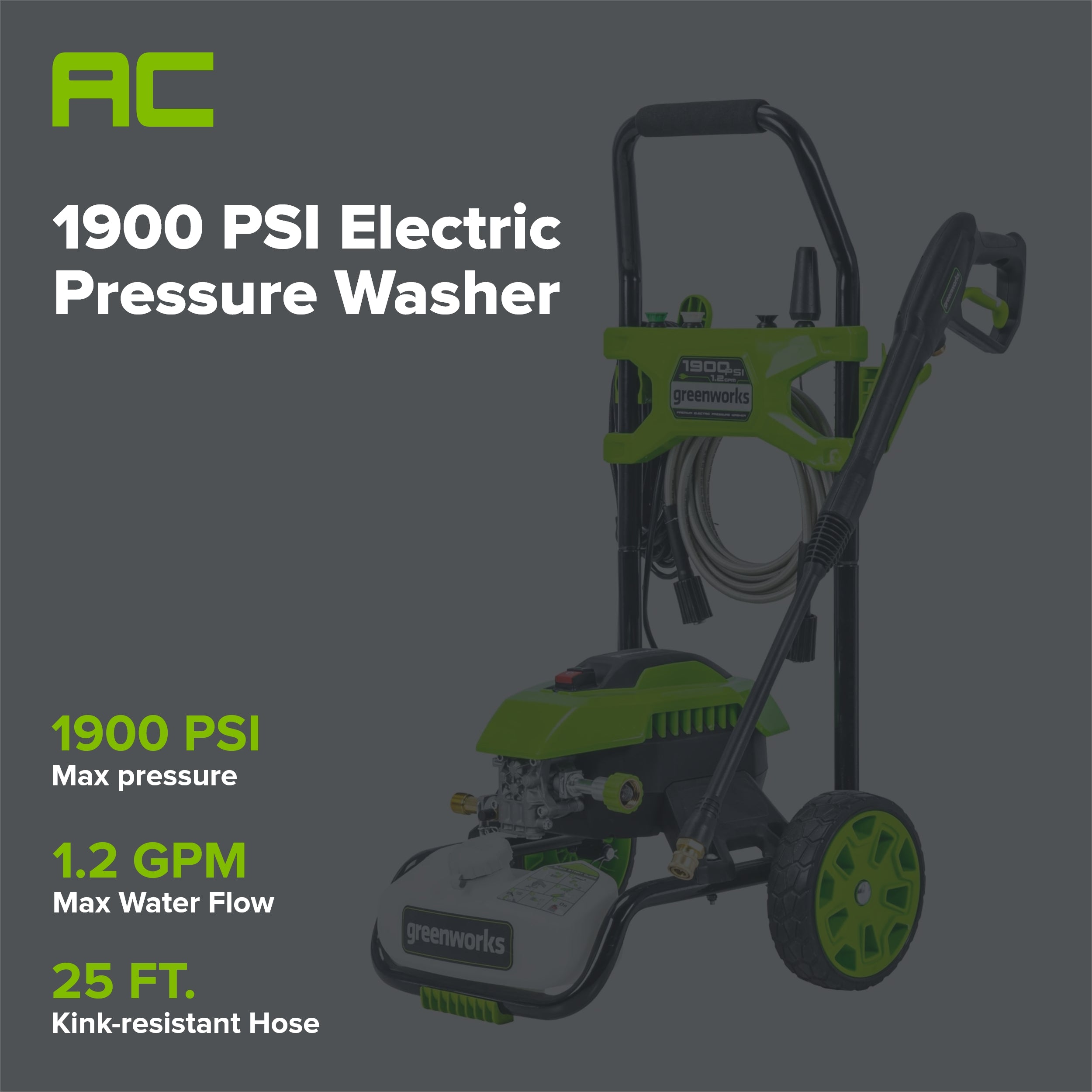 OPEN BOX 1900 PSI 1.2 GPM Cold Water Electric Pressure Washer