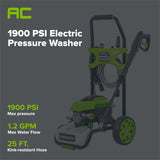 OPEN BOX 1900 PSI 1.2 GPM Cold Water Electric Pressure Washer