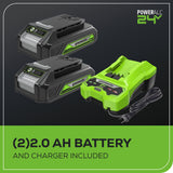 OPEN BOX 24V 600-PSI Cordless Power Cleaner w/ (2) 2.0Ah Batteries & Charger