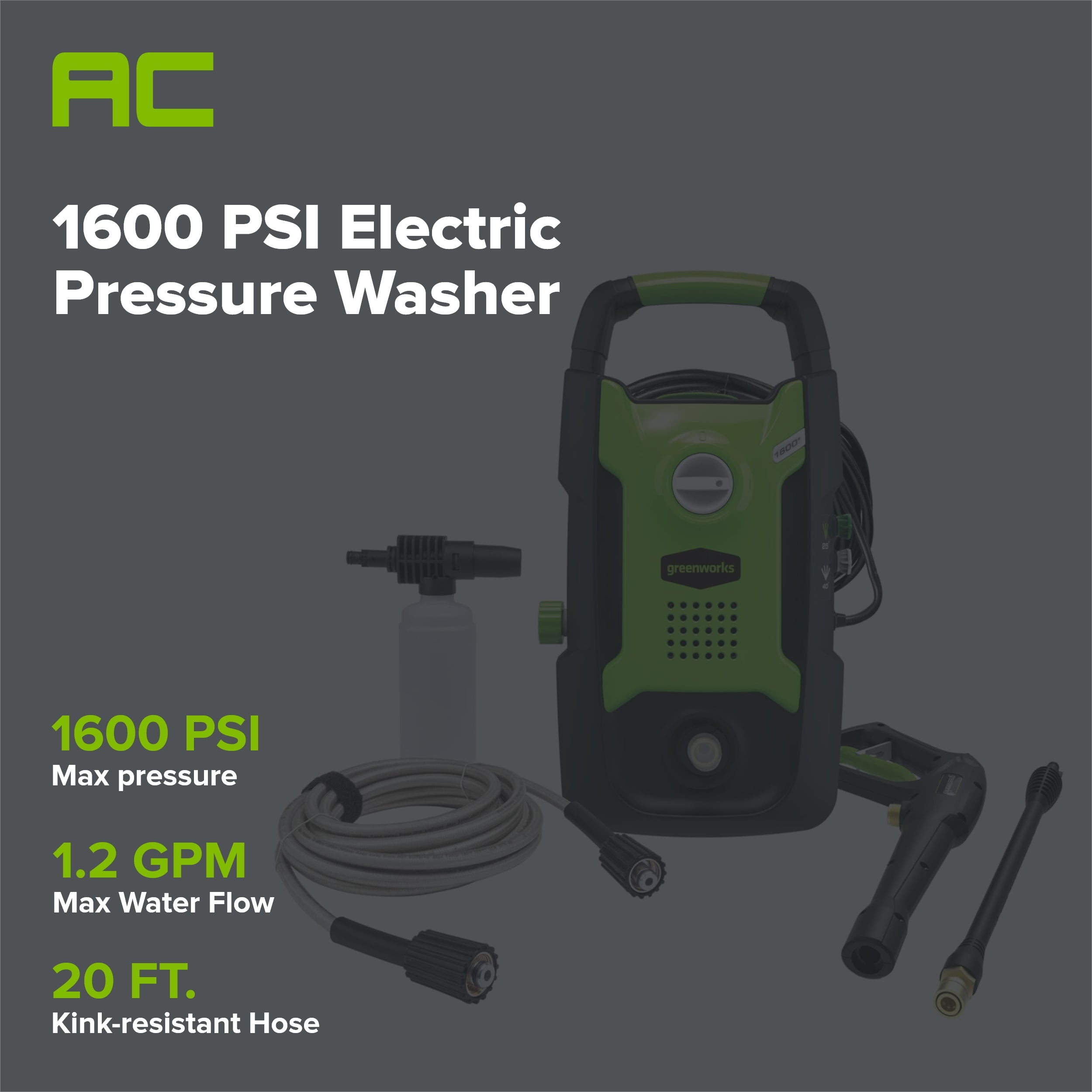OPEN BOX 1600 PSI 1.2 GPM Electric Pressure Washer