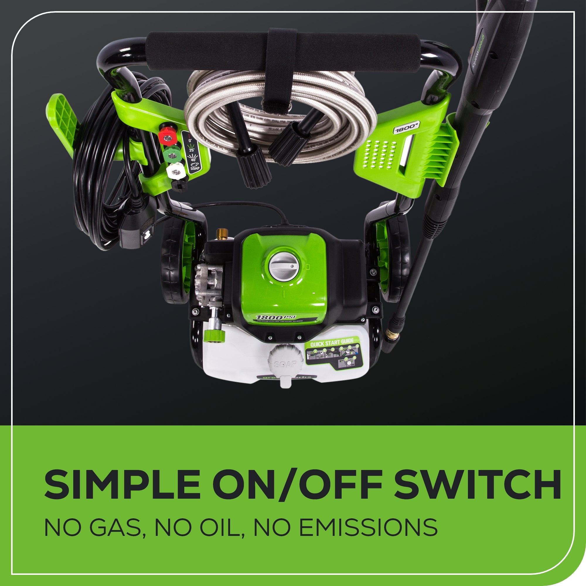 1800 PSI 1.1 GPM Corded Electric Pressure Washer (Open Frame)