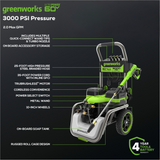 60V/AC Hybrid 3000-PSI 2.0 GPM Electric Pressure Washer (Tool Only)