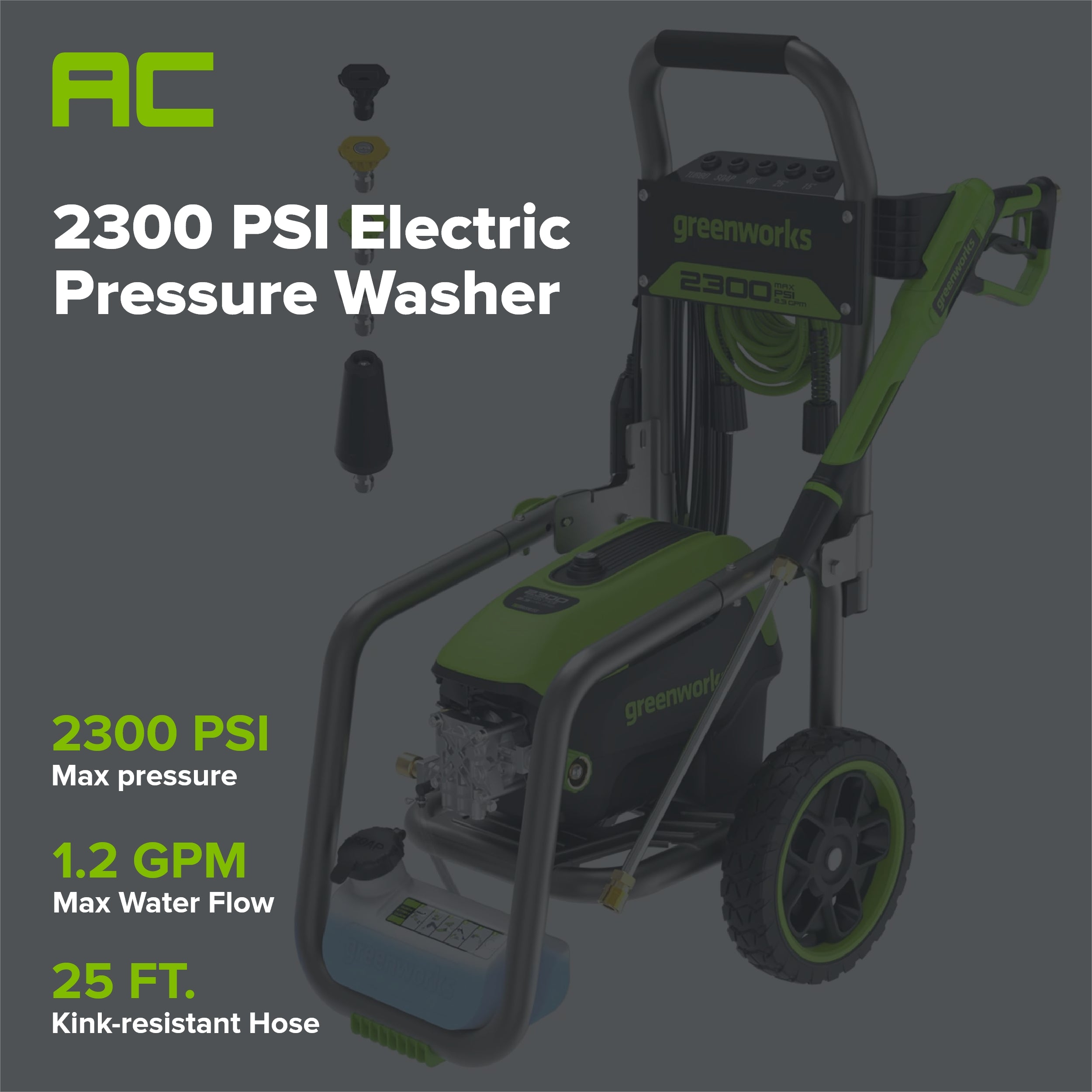 2300 PSI 1.2 GPM Cold Water Electric Pressure Washer (Gen 2)