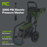 2300 PSI 1.2 GPM Cold Water Electric Pressure Washer (Gen 2)