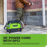 1900 PSI 1.2 GPM Portable Hand Carry Cold Water Electric Pressure Washer