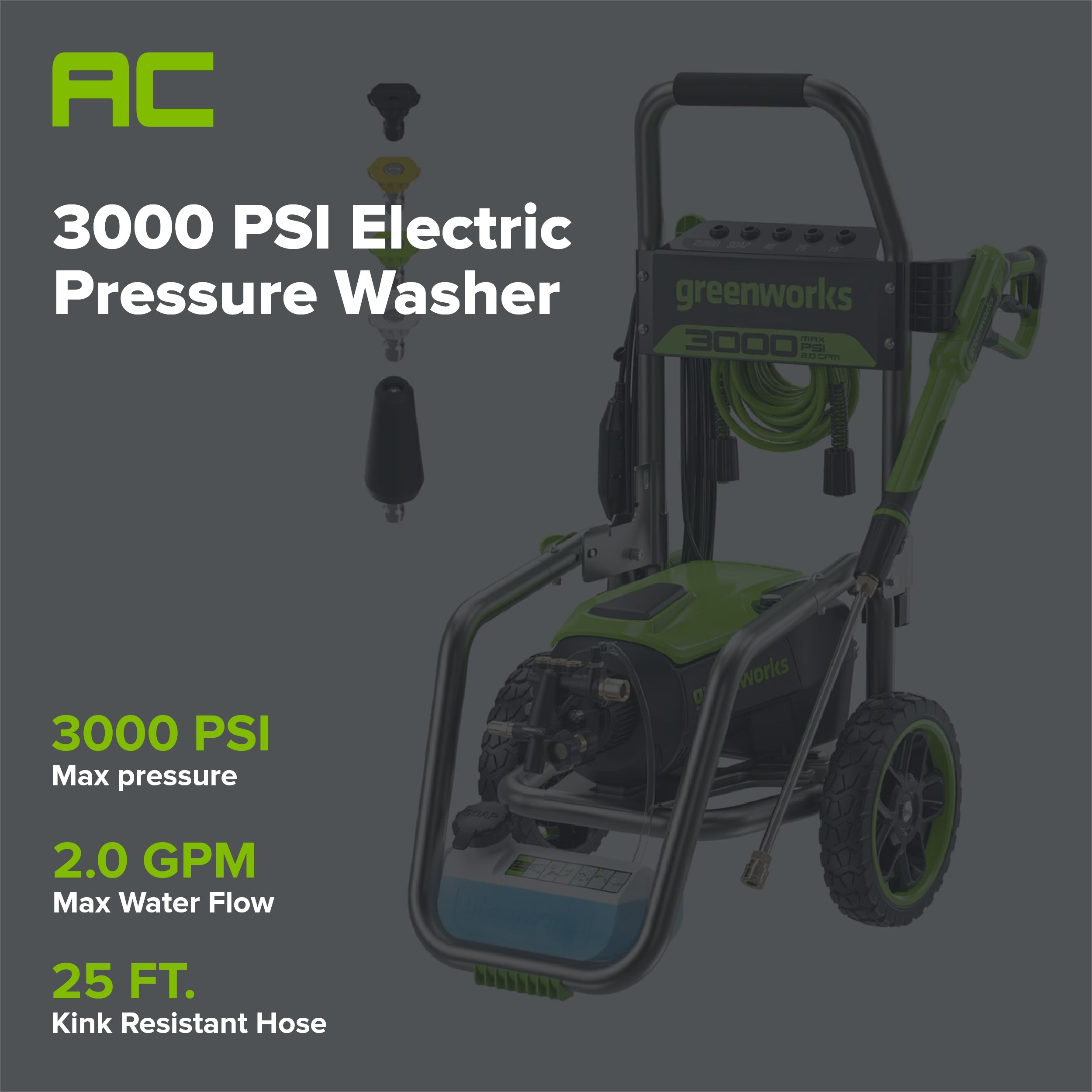 3000 PSI 2.0 GPM Cold Water Electric Pressure Washer (Gen 2)