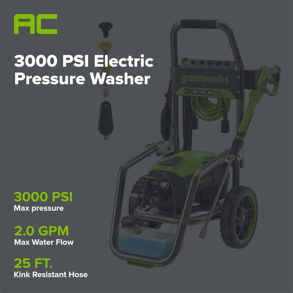 3000 PSI 2.0 GPM Cold Water Electric Pressure Washer (Gen 2)