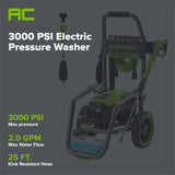 3000 PSI 2.0 GPM Cold Water Electric Pressure Washer (Gen 2)