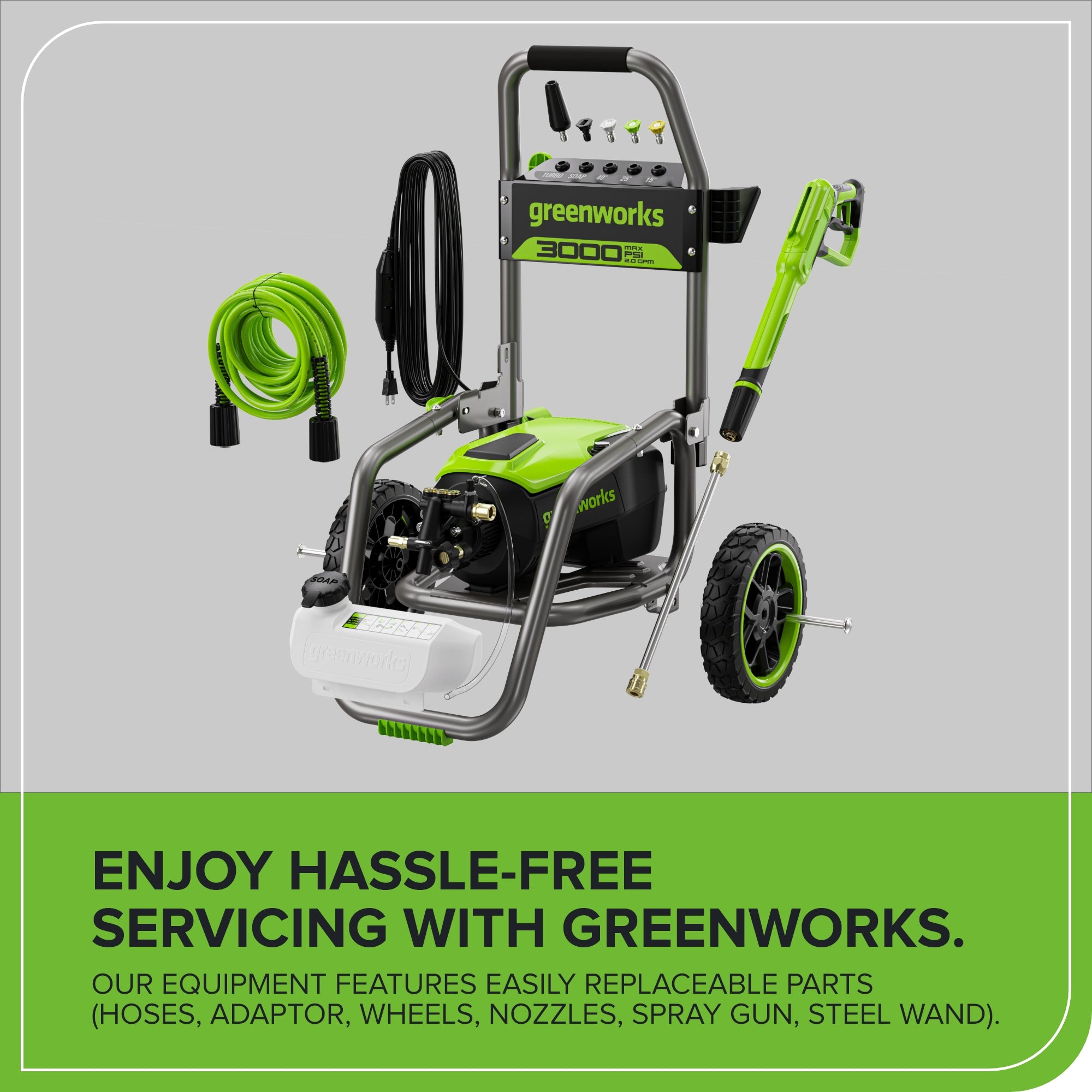 3000-PSI 2.0 GPM Pressure Washer(Gen 2) | Greenworks Tools