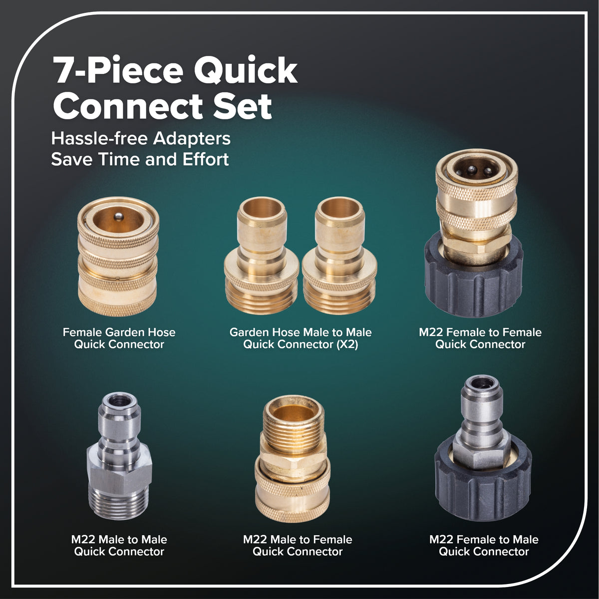 7-Piece Quick-Connect Set Converts | Greenworks Tools