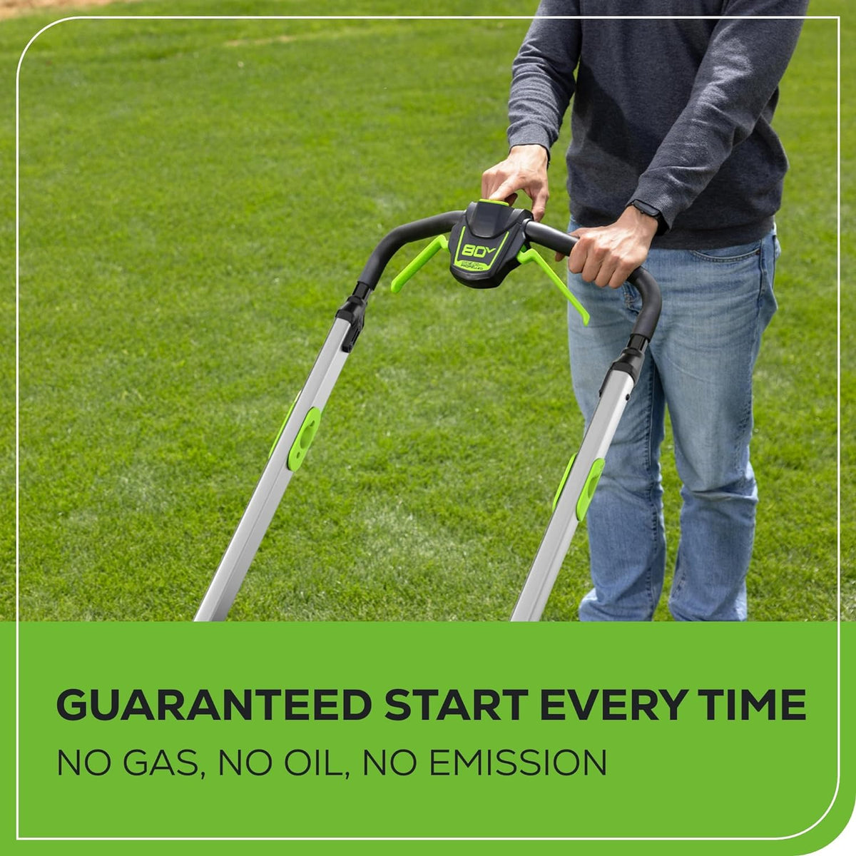 80V 21" Cordless Battery 4-in-1 Push Lawn Mower w/ 5.0Ah Battery & 4A ...