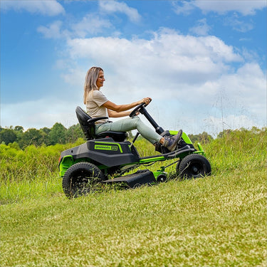 80V 42" Cordless Battery CrossoverT Riding Lawn Mower w/ Six (6) 4.0Ah Batteries and Three (3) Dual Port Turbo Chargers