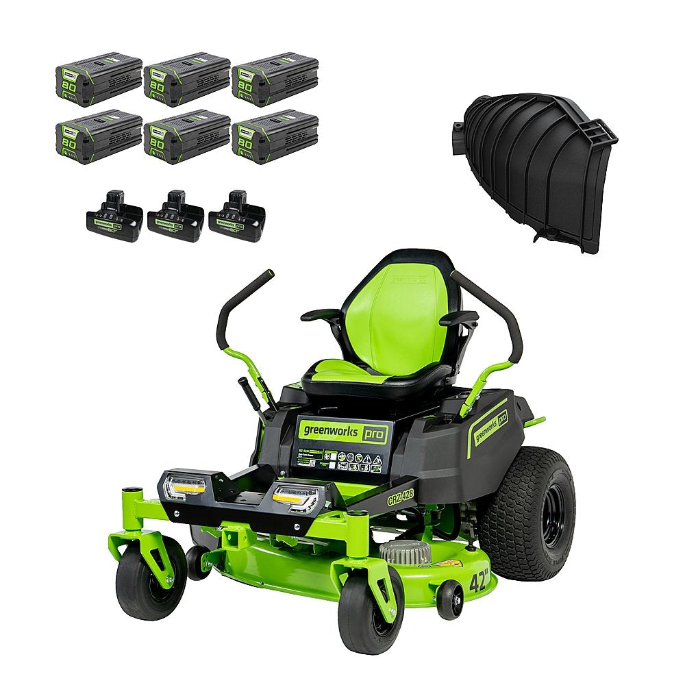 80V 42" Cordless Battery CrossoverZ Zero Turn Lawn Mower, (6) 4Ah Batteries and (3) Dual-Port Turbo Chargers, CRZ4281