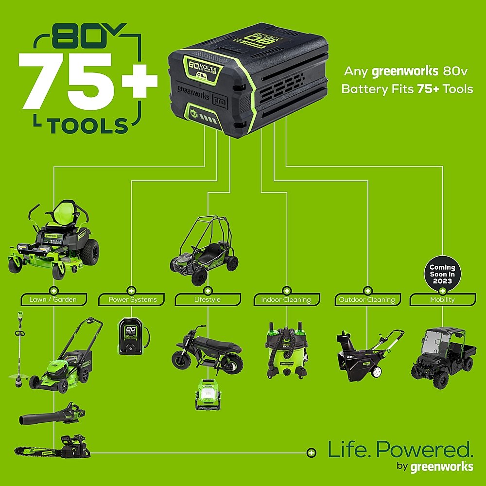 80V 42" Cordless Battery CrossoverT Riding Lawn Mower w/ Twelve (12) 4.0Ah Batteries and Three (3) Dual Port Turbo Chargers