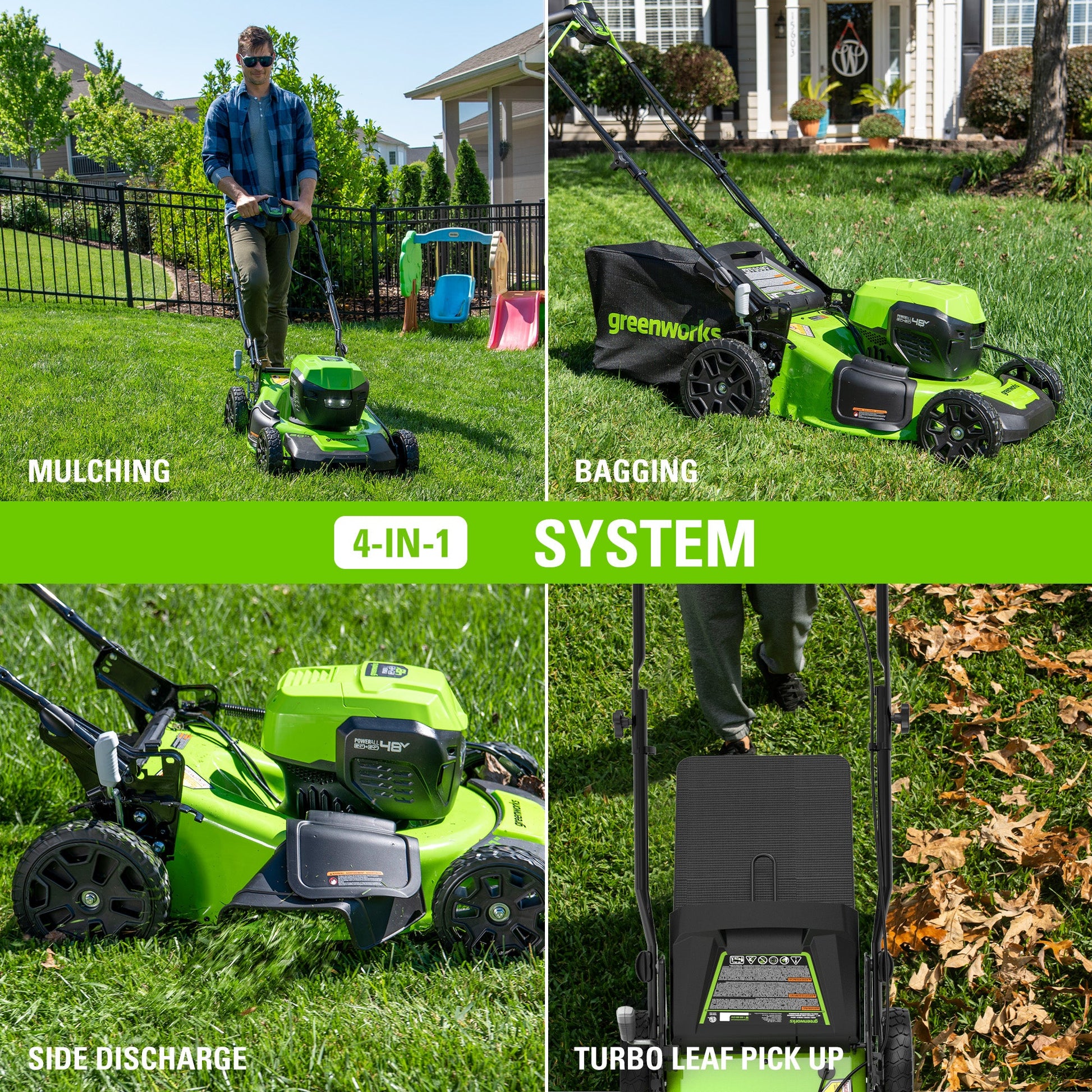 48V (24V x 2) 20" Cordless Battery Push Mower w/ Two (2) 4.0Ah USB Batteries & Dual Port Rapid Charger