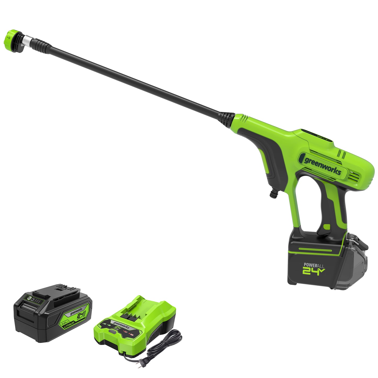 24V 600 PSI 0.8 GPM Cold Water Cordless Power Cleaner w/ 4.0 Ah USB Battery & Charger