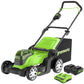 48V (24V x 2) 17" Cordless Battery Push Lawn Mower w/ Two (2) 4.0Ah USB Batteries & Dual Port Charger