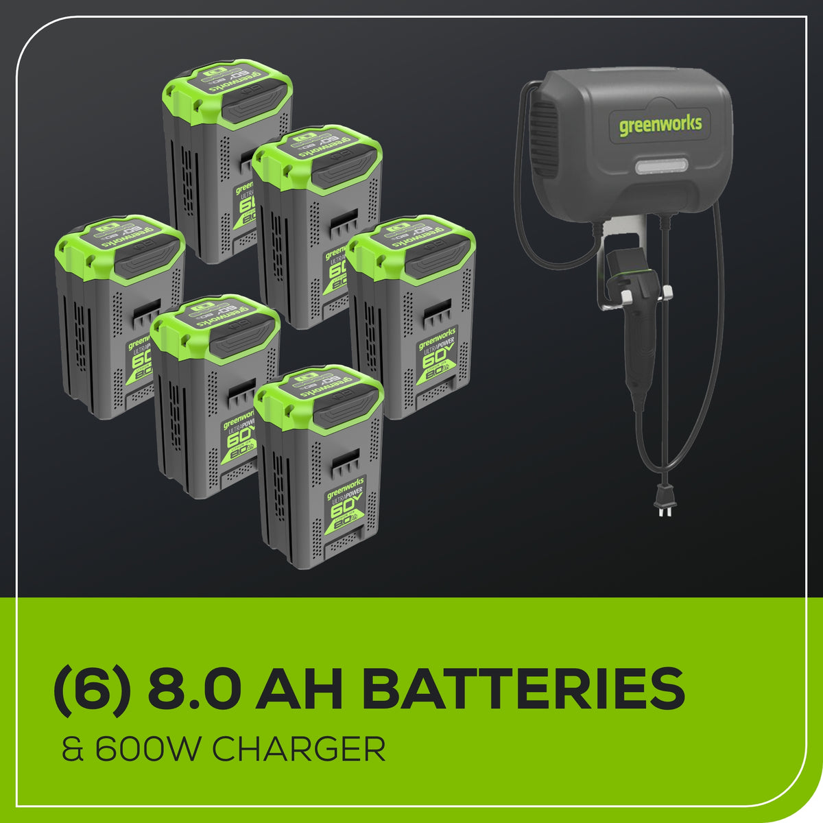 60V 42" Cordless Battery CrossoverT Riding Lawn Mower, (6) 8.0 Ah Batteries and 600W Wall Charger