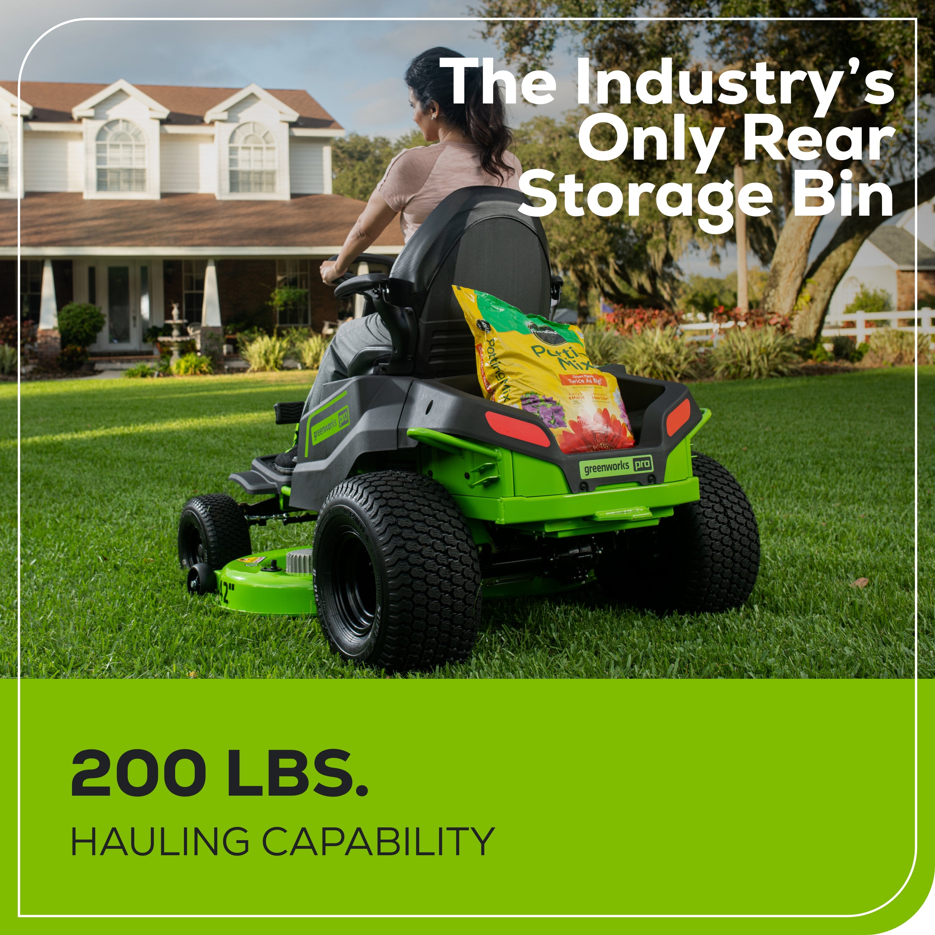 60V 42" Cordless Battery CrossoverT Riding Lawn Mower, (6) 8.0 Ah Batteries and 600W Wall Charger