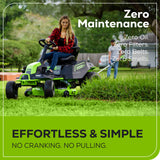 60V 42" Cordless Battery CrossoverT Riding Lawn Mower, (6) 8.0 Ah Batteries and 600W Wall Charger