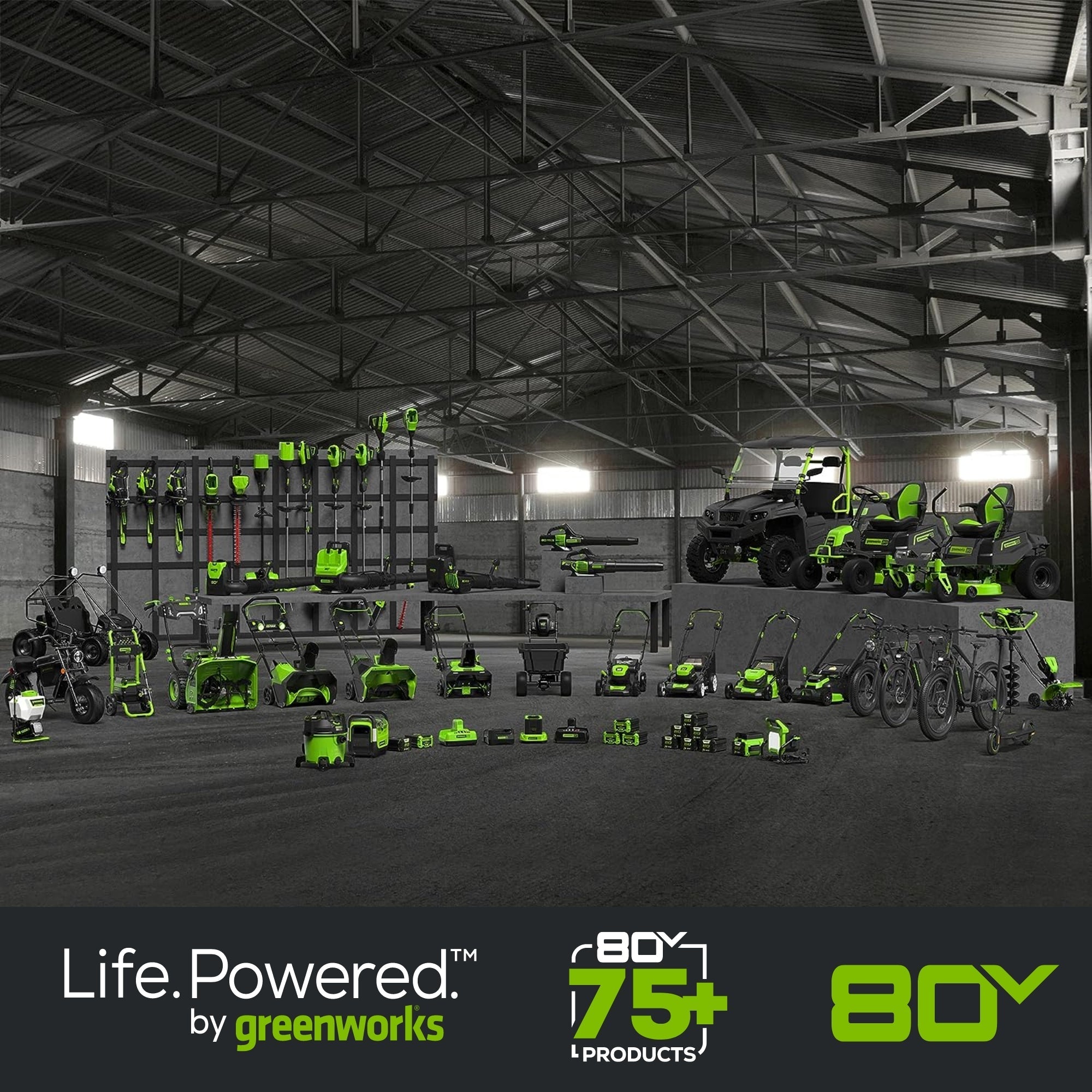 OPEN BOX 80V 22" Cordless Battery Dual Blade Self-Propelled Lawn Mower: (2) 4.0 Ah Batteries and Rapid Charger, LM2208S