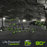 OPEN BOX 80V 22" Cordless Battery Dual Blade Self-Propelled Lawn Mower: (2) 4.0 Ah Batteries and Rapid Charger, LM2208S