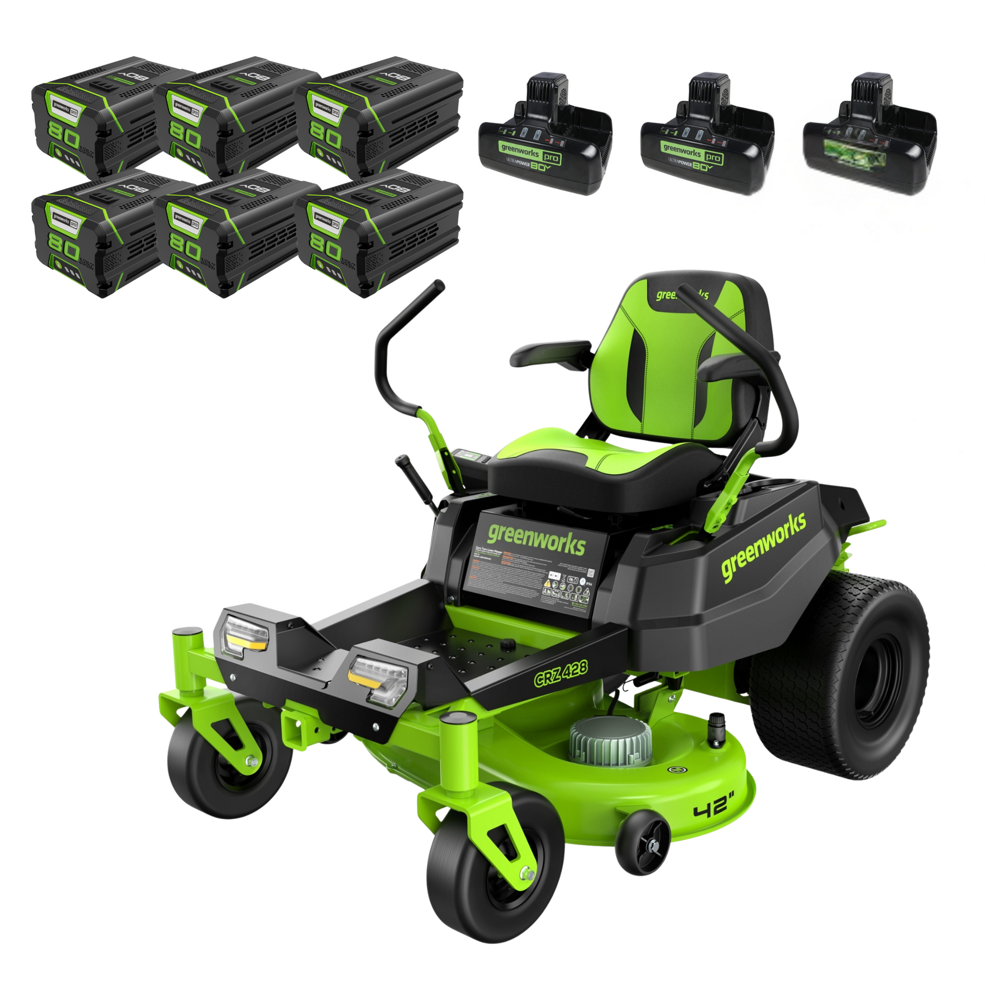 RENEWED 80V 42" Cordless Battery CrossoverZ Zero Turn Lawn Mower w/ (6) 5.0Ah Batteries & Chargers