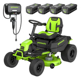 80V 42" Cordless Battery CrossoverT Riding Lawn Mower w/ Four (4) 5.0Ah Batteries & 600W Wall Charger