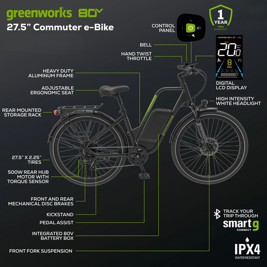 60V VENTURE Series 27.5” Electric Commuter Bike (Tool Only)