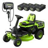 80V 30" CrossoverT Riding Lawn Tractor : (4) 6.0 Ah Batteries and 600-Watt Charger