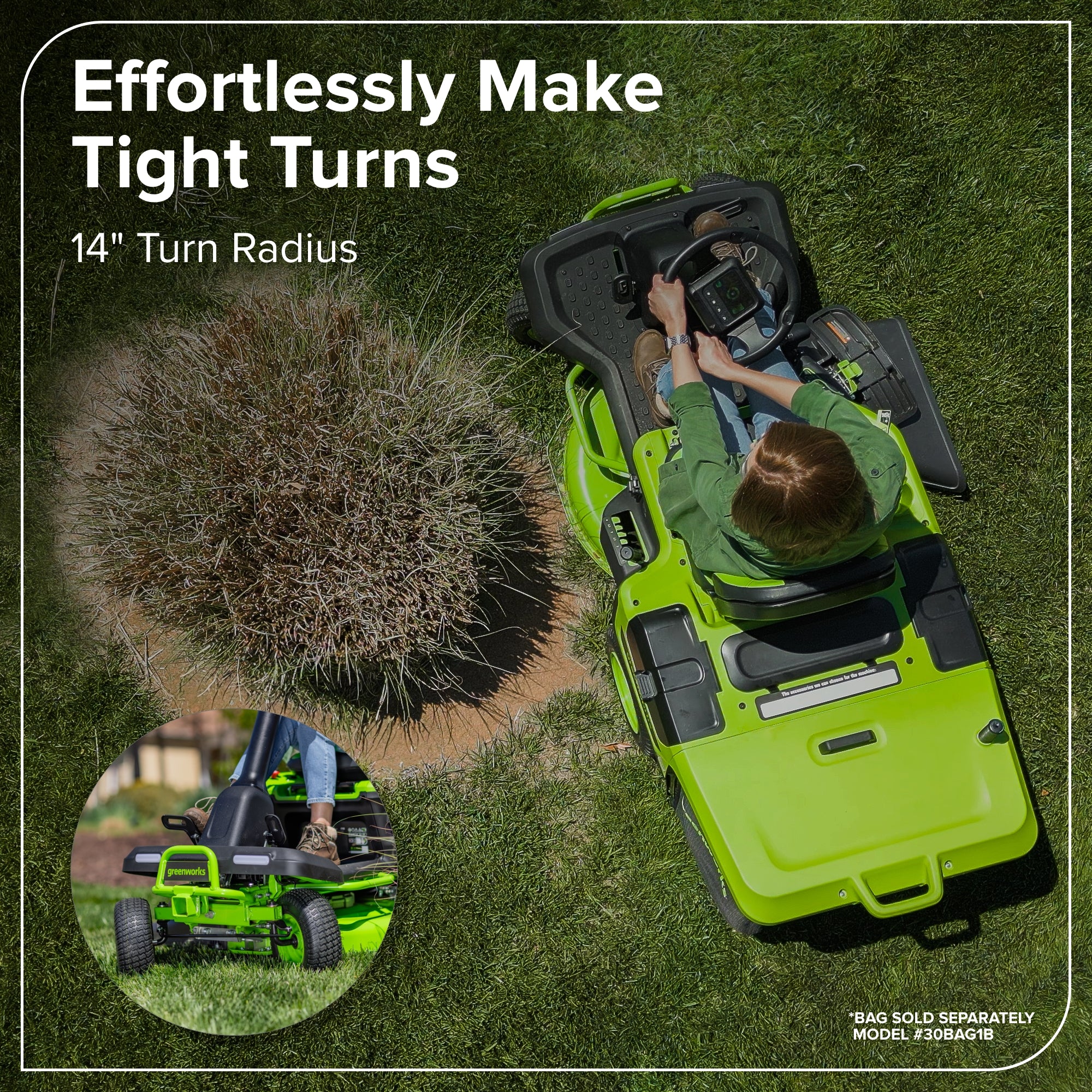 80V 30" CrossoverT Riding Lawn Tractor : (4) 6.0 Ah Batteries and 600-Watt Charger